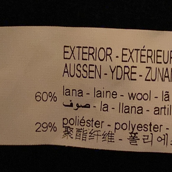 NWOT. Zara Navy Blue Textured Wool Blend Metal Buttons Jacket. Size M. - Picture 10 of 11